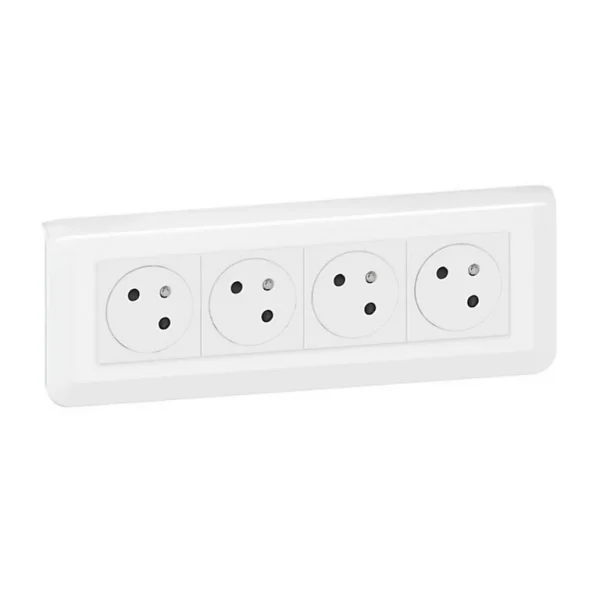 site pas cher Castorama Prise 2 Pôles + Terre Legrand Mosaïc Blanc, Lot De 4 1