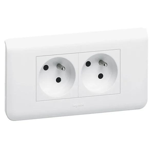de garantie authentique Castorama Prise 2 X 2 Pôles + Terre Legrand Mosaïc Blanc 1