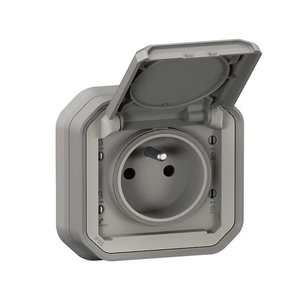 boutique en ligne france Castorama Prise Avec Clapet Legrand Plexo Gris à Griffes 1