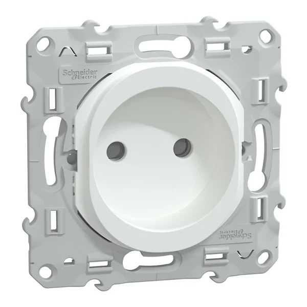 site officiel Castorama Prise De Courant à Obturateur Schneider Electric Ovalis Blanc 2 Pôles + Terre 1