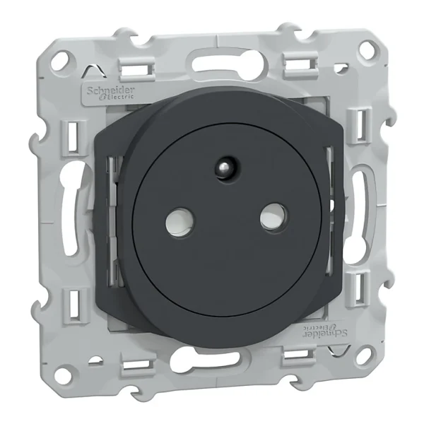 Castorama Prise De Courant Affleurante Schneider Electric Ovalis Anthracite 2 Pôles + Terre acheter en ligne 1