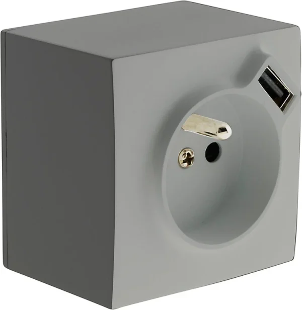 Castorama Prise En Saillie 2P+T Avec Chargeur USB Métal soldes de Noël 1