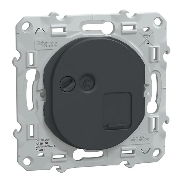 mode pas cher Castorama Prise RJ45 Grade 3 Cat 6 STP Réseaux VDI Schneider Electric Ovalis Anthracite 1