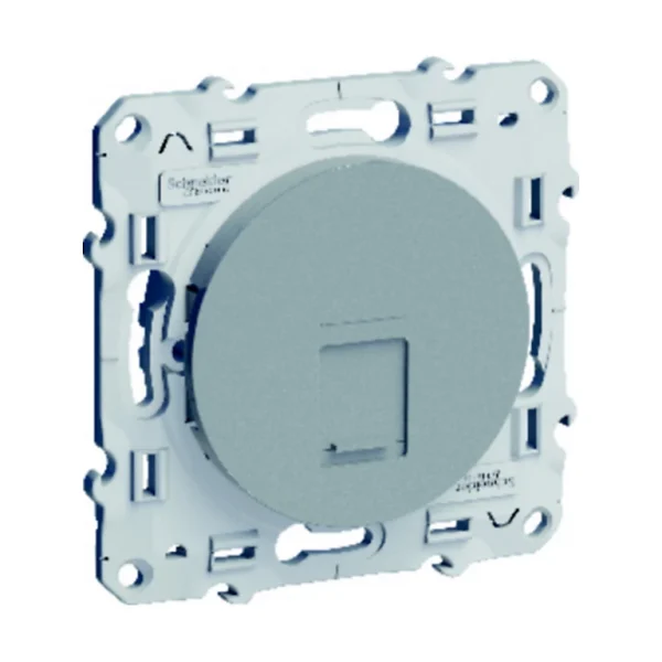 boutique en ligne Castorama Prise RJ45 Schneider Electric Odace Aluminium 1