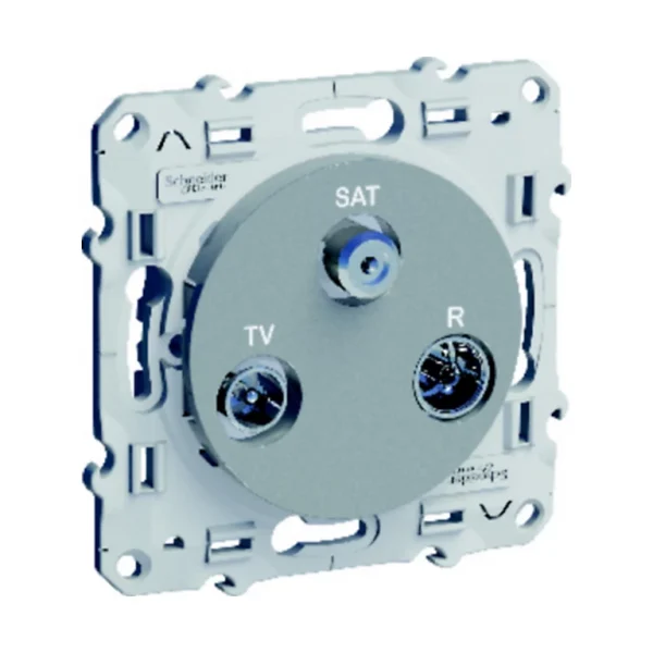 Authenticité garantie Castorama Prise TV Satellite Schneider Electric Odace Aluminium 1