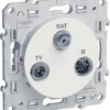 Castorama Prise TV Satellite Schneider Electric Odace Blanc soldes officiel 7