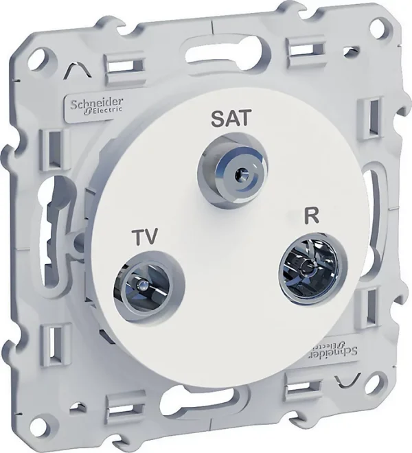 Castorama Prise TV Satellite Schneider Electric Odace Blanc soldes officiel 1