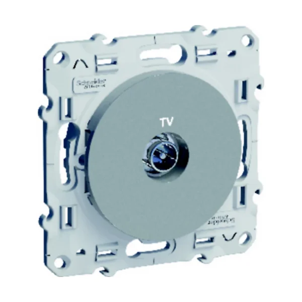 marques de renommée Castorama Prise TV Schneider Electric Odace Aluminium 1