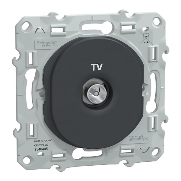 en france Castorama Prise TV Simple Schneider Electric Ovalis Anthracite 1