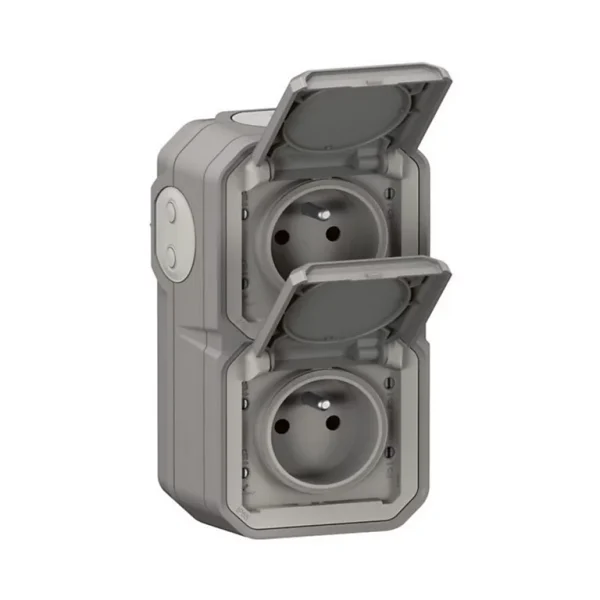 excellent qulity Castorama Prise Verticale Legrand Plexo Gris En Saillie, Lot De 2 1