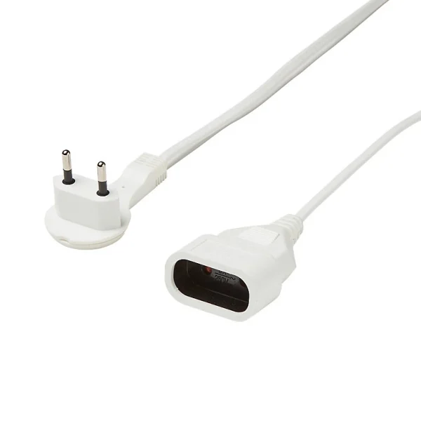magasin en ligne france Castorama Rallonge Intérieur H03VVH2-F Diall 2 X 0.75mm² 3m Prise Blanc 1