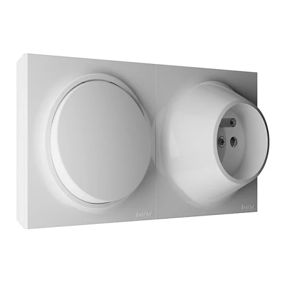 qualité supérieure Castorama Va Et Vient + Prise 2 Pôles+terre Fontini Neo Evo Blanc 1